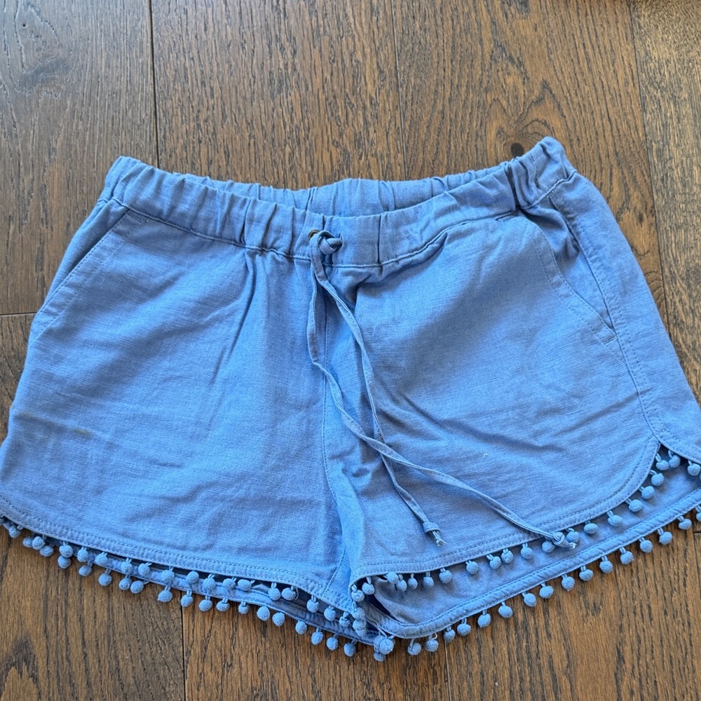 J. Crew Blue Pom-Pom Shorts